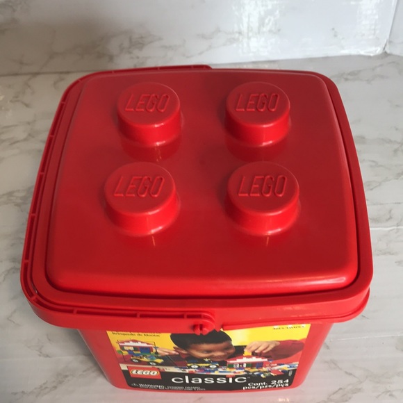 Lego Toys Vintage Lego 999 Classic 4285 Plastic Red Bucket Tote